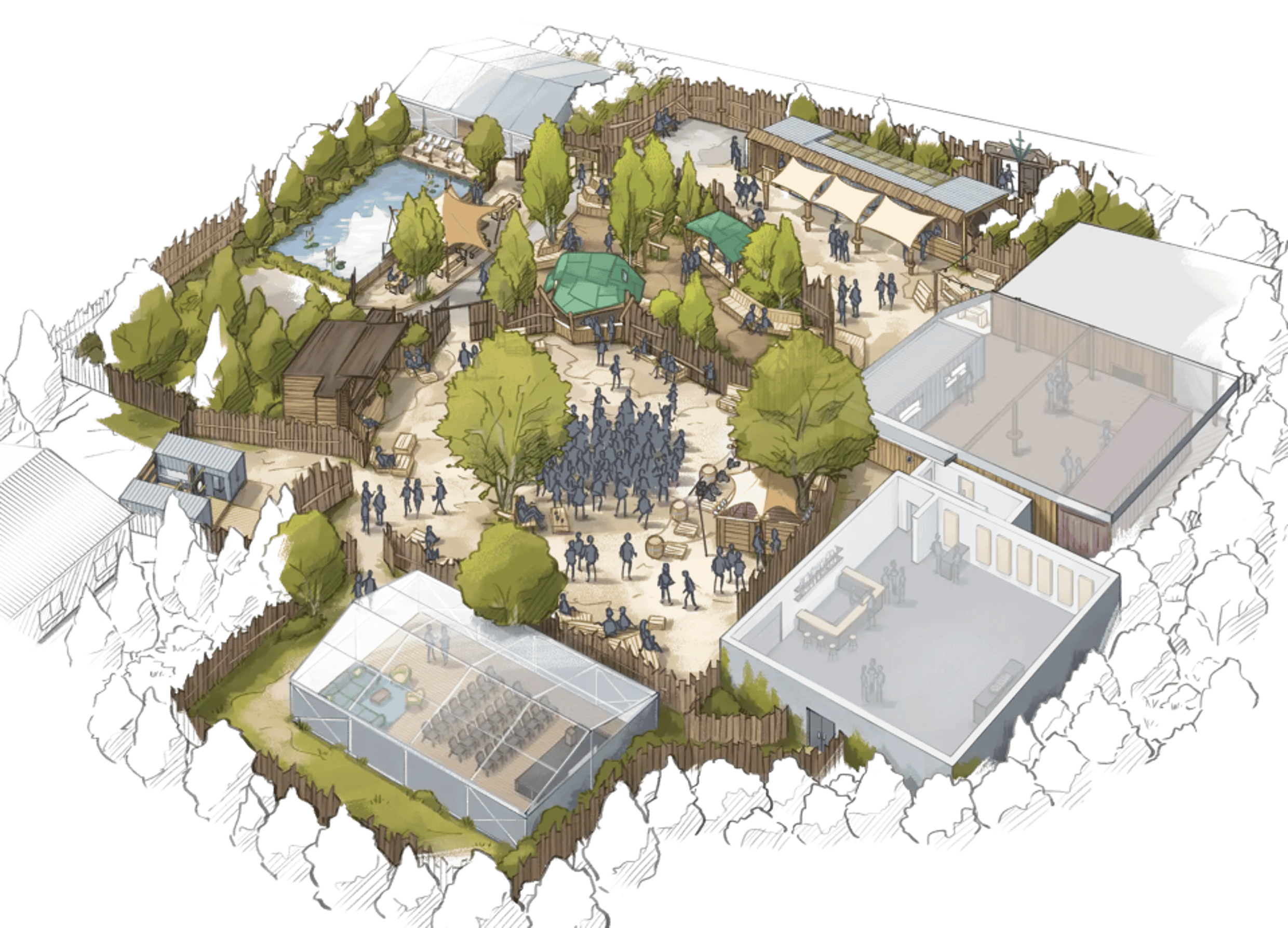 Karte des Westhafens im Cartoon-Stil